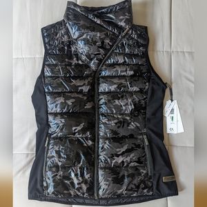 Calvin Klein performance puffer vest. Black/Gray Camo!  Large, New w tags
